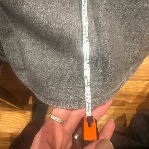 Aerie Oversized Button-Up Denim Shirt, Gray or Washed Black, Size S - Picture 9 of 10